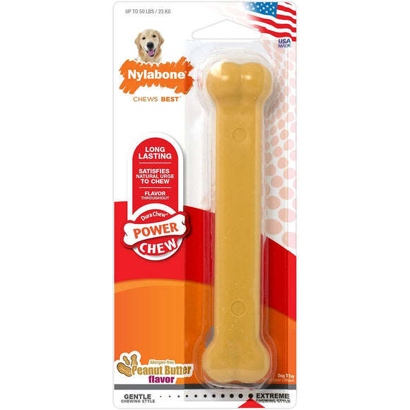 Nylabone Extreme Dura Chew Peanut Butter Bone – Durable Large Chew Toy with Long-Lasting Flavor