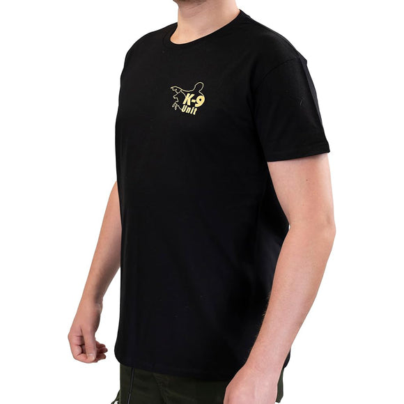 Julius-K9 T-Shirt Unit Black – Cotton Trainer’s Tee, Comfortable Medium Size