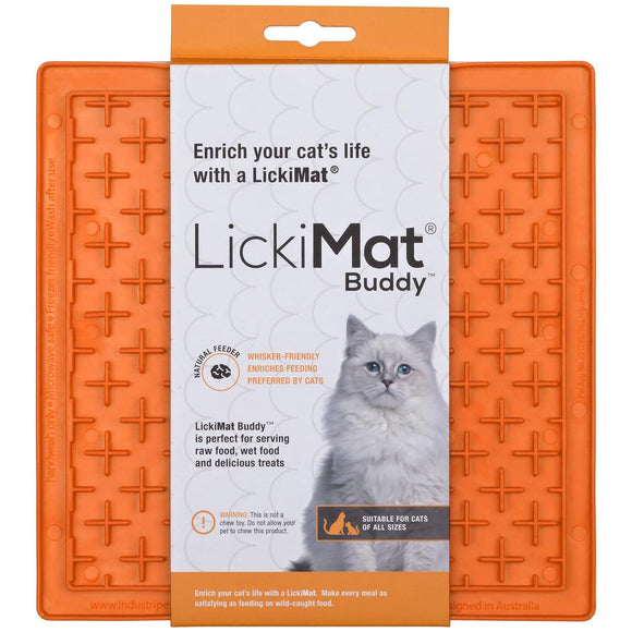 LickiMat Classic Buddy Cat Licking Mat – Soft Textured Silicone, Purple, Calming Enrichment
