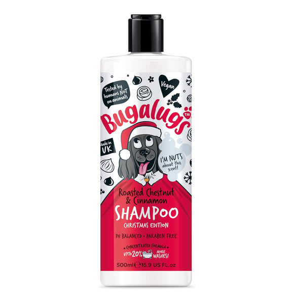 Bugalugs Roasted Chestnut & Cinnamon Shampoo Christmas Edition 500ml – Concentrated Festive Formula with Warm Scent