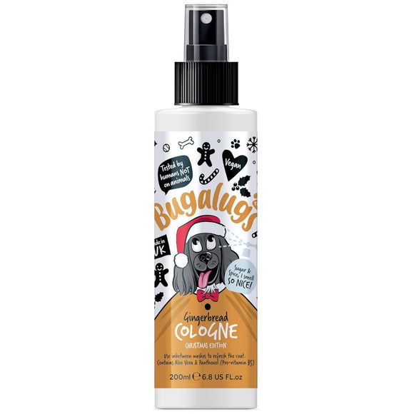Bugalugs Gingerbread Cologne Christmas Edition 200ml – Festive Perfumed Spray with Warm Gingerbread Scent