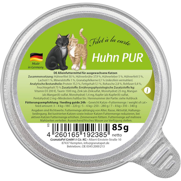 GranataPet Filet à la Carte Chicken Pur – Tender Chicken Fillets in Natural Juices, 85g Can