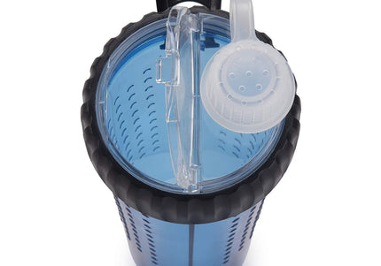 Dexas Snack-Duo Dual-Chamber Bottle – Food and Water Storage with Silicone Bowl, Fuchsia