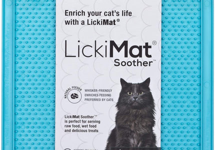 LickiMat Classic Soother Cat Licking Mat – Soft Textured Silicone, Purple, Calming Design
