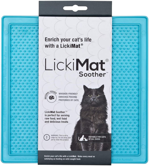 LickiMat Classic Soother Cat Licking Mat – Soft Textured Silicone, Purple, Calming Design