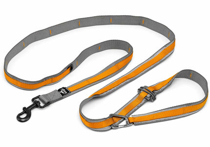 Kurgo Quantum 2.0 Leash – Versatile 6-in-1 Reversible Design, Adjustable Black Nylon