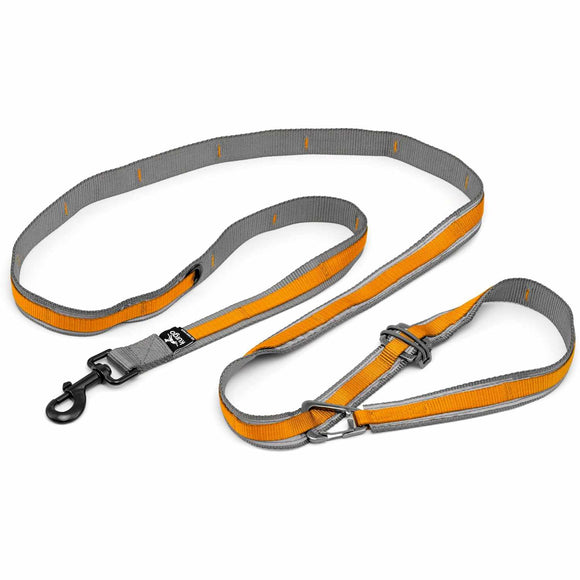 Kurgo Quantum 2.0 Leash – Versatile 6-in-1 Reversible Design, Adjustable Black Nylon