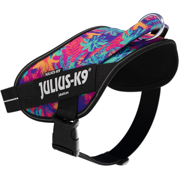 Julius-K9 Power & More Harness Vibe – Adaptive Leash Ring, Palm Tree Pattern, XS Size