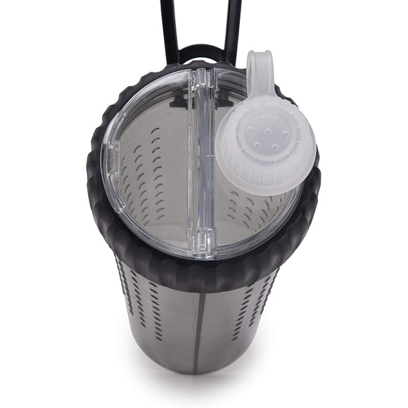 Dexas Snack-Duo Dual-Chamber Bottle – Food and Water Storage with Silicone Bowl, Fuchsia