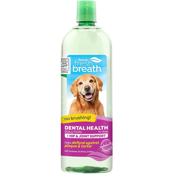 TropiClean Water Add Plus Hip & Joint 473ml – Natural Oral Hygiene Additive with Glucosamine Support