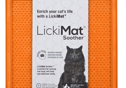 LickiMat Classic Soother Cat Licking Mat – Soft Textured Silicone, Purple, Calming Design