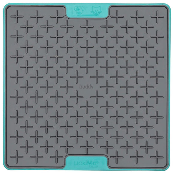 LickiMat Tuff Buddy Cat Licking Mat – Hard Textured Turquoise Design, Durable and Entertaining