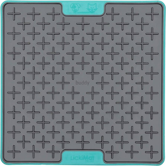 LickiMat Tuff Buddy Hard Licking Mat – Durable Cross Pattern Design, Red Color
