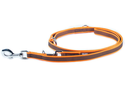 Julius K9 Color & Gray Supergrip Leash 2x220cm – Removable Anti-Slip Black Lead, Durable Design