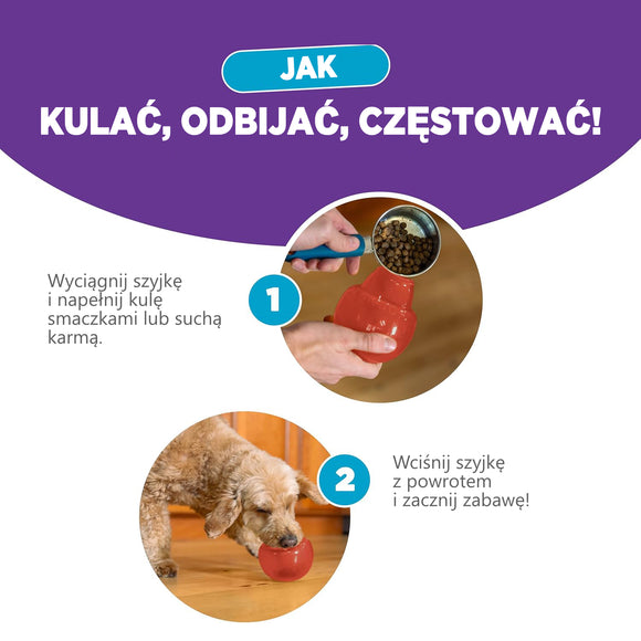 Outward Hound Lil Snoop Treat Dispensing Rubber Ball – Interactive Durable Dog Toy