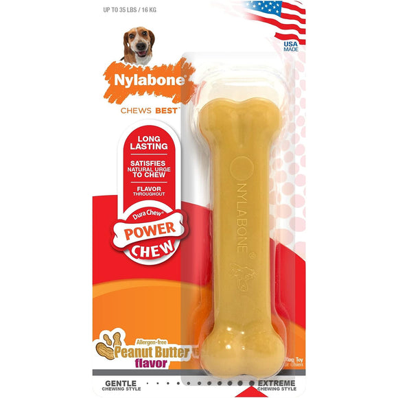 Nylabone Extreme Dura Chew Peanut Butter Bone – Durable Large Chew Toy with Long-Lasting Flavor