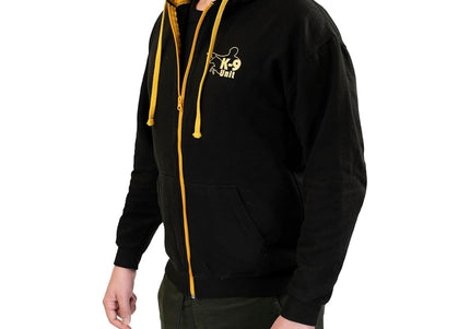 Julius-K9 Full-Zip Hoodie Unit Black/Gold – Comfortable Cotton Blend, Small Size, Stylish Trainer Apparel