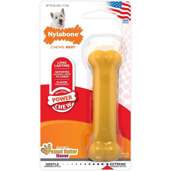 Nylabone Extreme Dura Chew Peanut Butter Bone – Durable Large Chew Toy with Long-Lasting Flavor