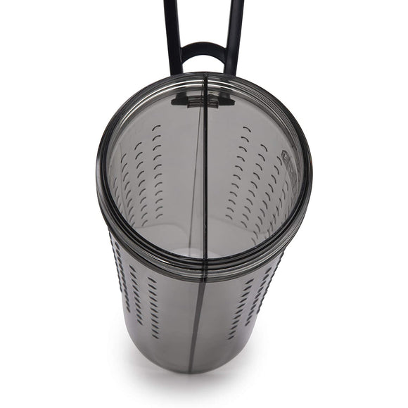 Dexas Snack-Duo Dual-Chamber Bottle – Food and Water Storage with Silicone Bowl, Fuchsia