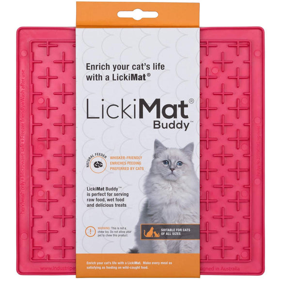 LickiMat Classic Buddy Cat Licking Mat – Soft Textured Silicone, Purple, Calming Enrichment