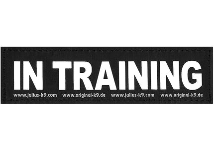 Julius K9 In Training Patch Set – Durable Velcro Badges, Compatible with Julius Harnesses, 2 Pack, Size S