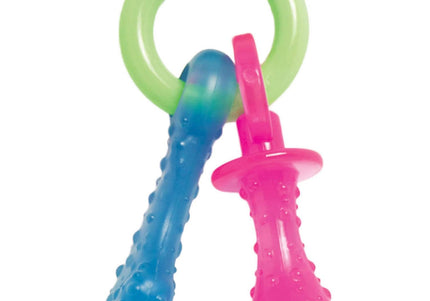 Nylabone Bacon Puppy Pacifier Chew – Flexible Scented Teething Toy with Bacon Aroma