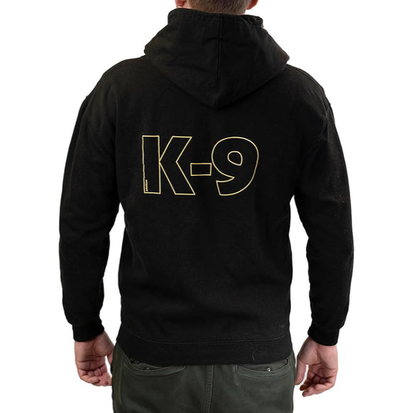 Julius-K9 Full-Zip Hoodie Unit Black/Gold – Comfortable Cotton Blend, Small Size, Stylish Trainer Apparel