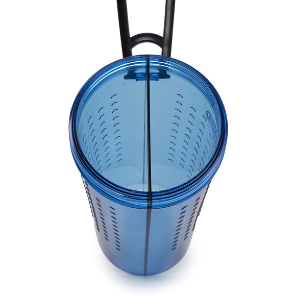 Dexas Snack-Duo Dual-Chamber Bottle – Food and Water Storage with Silicone Bowl, Fuchsia