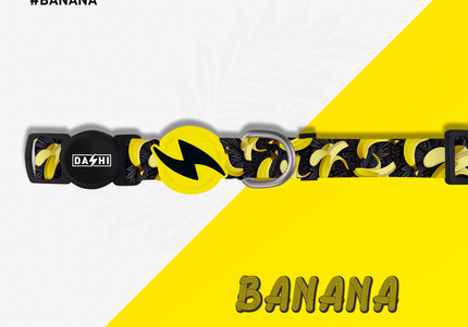 Dashi Eco Banana Cat Collar – Recycled Material, Fun Banana Pattern, Lightweight Design