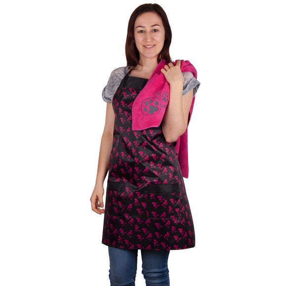 Tikima Waterproof Poodle Grooming Apron – Durable Water-Resistant Design with Fun Poodle Print