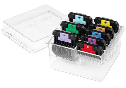 Andis Steel Animal Comb Set – 8 Professional Spacers with Durable Plastic Storage Case