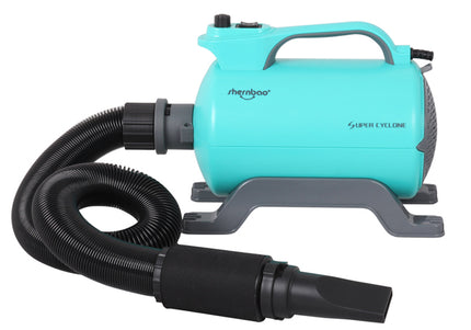 Shernbao Super Cyclone 2600W Table Dryer – Single Engine, Adjustable Airflow and Temperature, Turquoise