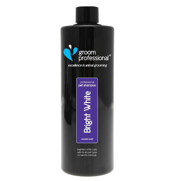 Groom Professional Bright White Shampoo – Concentrated Formula for White and Light Coats, 1L