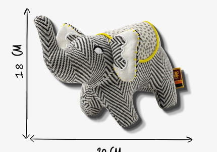 Resploot Cuddlers Elephant Plush Toy – Recycled Material, Squeaker, Soft and Durable