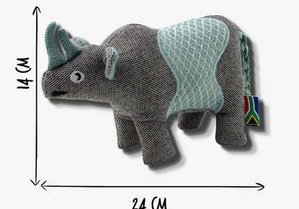 Resploot Cuddlers Black Rhino Dog Toy – Recycled Material, Squeaker, Eco-Friendly Design