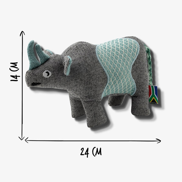 Resploot Cuddlers Black Rhino Dog Toy – Recycled Material, Squeaker, Eco-Friendly Design