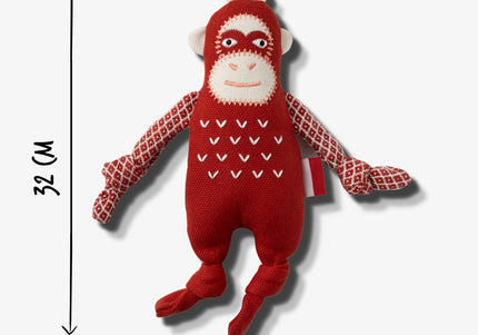 Resploot Cuddlers Sumatran Orangutan Plush – Recycled Dog Toy with Squeaker, Eco-Friendly Design
