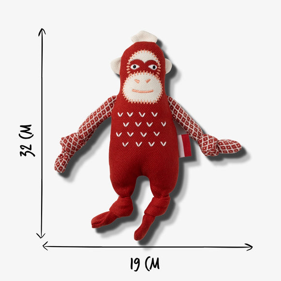 Resploot Cuddlers Sumatran Orangutan Plush – Recycled Dog Toy with Squeaker, Eco-Friendly Design