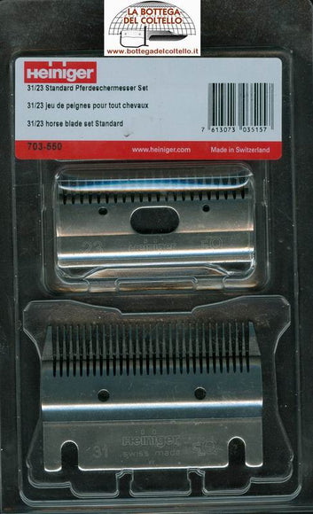 Heiniger 31/23 Horse Clipper Blade Set – Precision Steel, 2-4mm Cutting Height