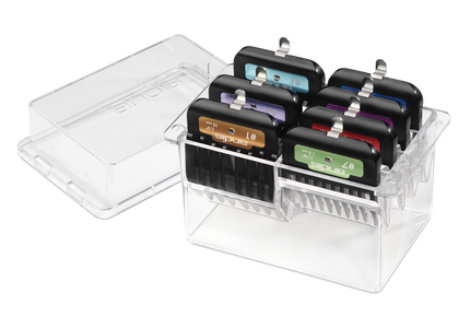 Andis Clip Comb Set – 7-Piece Plastic Snap-On Spacers with Storage Case
