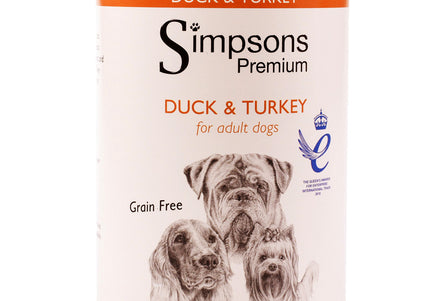 Simpsons Premium Duck & Turkey Casserole – Grain-Free Wet Dog Food with Vegetables, 400g