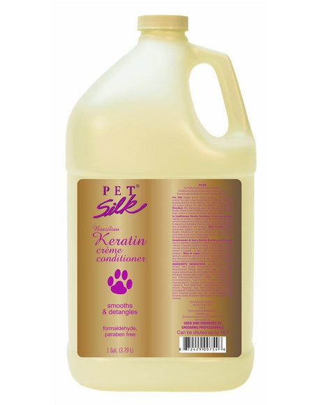 Pet Silk Brazilian Keratin Conditioner – Professional Moisturizing and Smoothing Formula, Concentrated 1:16