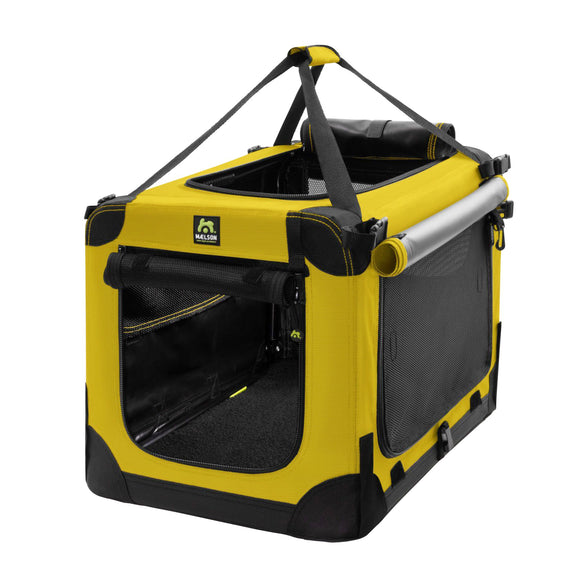 Maelson Soft Dog Kennel – High-Quality Fabric Carrier, Saffron Yellow, Large Size