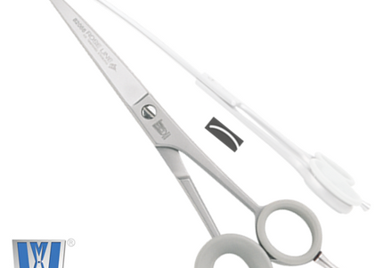 Witte Rose Line 6.5" Curved Grooming Scissors – Micro-Sanded Precision Blades, Ergonomic Design