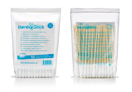 BambooStick L/XL Ear Cleaning Sticks – Extra-Large Cotton Tips, Gentle and Absorbent, 10 Pack