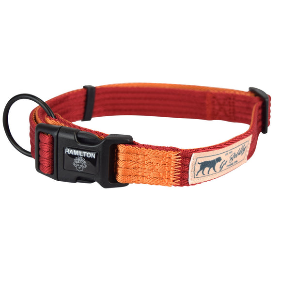 Hamilton Go Boldly Adjustable Collar Size L – Durable Nylon, Brown, Secure Fit for Medium and Large Dogs