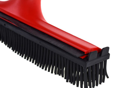 V7 Rubber Grooming Broom – Telescopic Pole, Innovative Red Design, Efficient Hair Removal