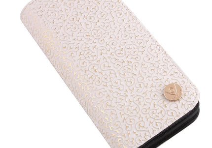 Aeolus Scissors Case White and Gold – Spacious Storage with Two Pockets, Durable Design