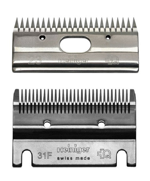 Heiniger 31F/23 Clipper Blade Set – Precision Steel Blades, 1–2mm Cutting Height