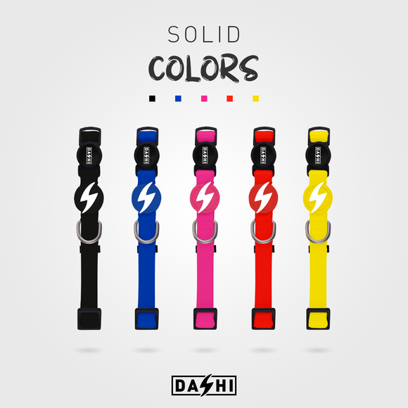 Dashi Solid Collar Yellow – Nylon Adjustable Dog Collar, Small Size, Durable Design